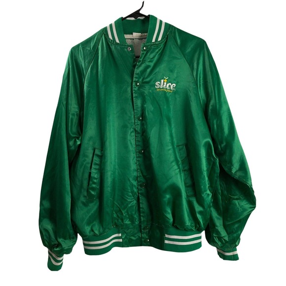 Jackets & Coats Vintage Slice Soda Satin Bomber Jacket Xl Green